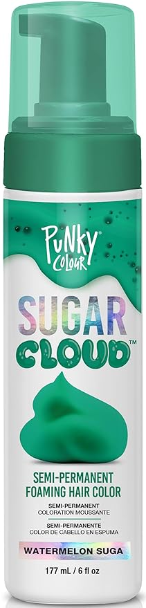 Punky Sugar Cloud Semi-Permanent Foam Hair Color, Watermelon Suga - Vibrant Hair Dye for Long-Lasting Color, Easy Application Foam Hair Dye, 6 fl oz.