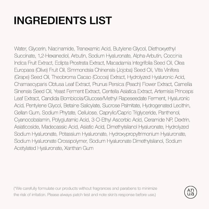 ANUA Niacinamide 10 + TXA 4 Serum, Hyaluronic Acid, Tranexamic acid, Facial Serum For GlassSkin, Cardi B’s Pick, Glow Back Serum, Dark Spot Care, Postnatal Skincare, Korean Skincare (30ml/1.01 fl.oz)