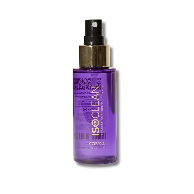ISOCLEAN Professional Brush Cleaner 3 fl oz - Cosmic - Makeup Brush Cleaner for Cosmetic Tools, Cleans Bristles, Scented No-Rinse Formula Dries in 60 Seconds, Vegan, Not Tested on Animals, Spray Top