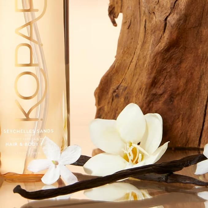 Kopari Hair & Body Mist Seychelles Sands, Long-Lasting Creamy Vanilla & Musk Scent, Seductive Warm Fragrance, Toasted Vanilla, 4 oz