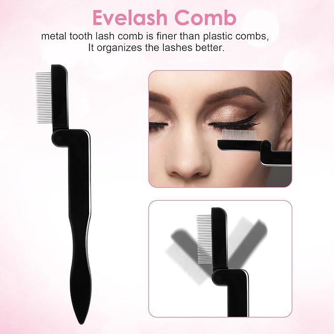 4PCS Eyelash Comb Eyebrow Brush Lash Separator and Brow Spoolie, Spooly for Eyebrows, Mascara Separator Tool, Eye Makeup Tools