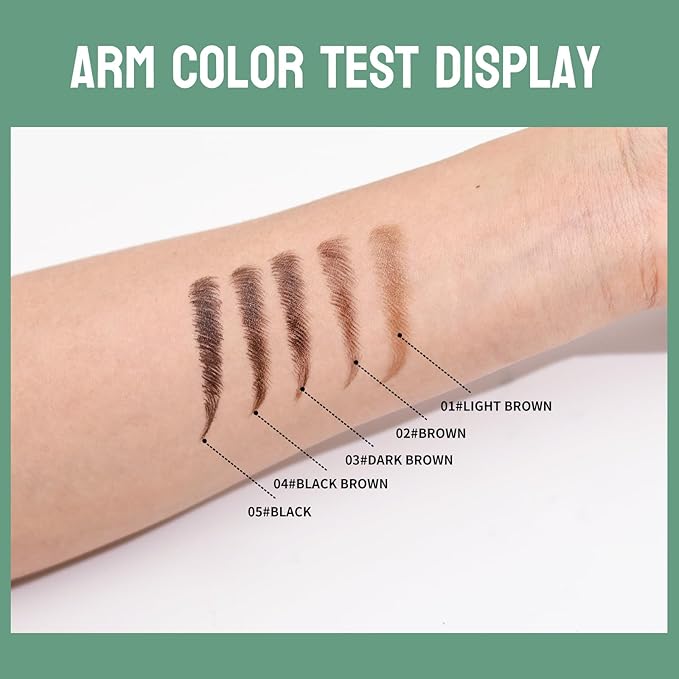 Microblading Eyebrow Pen, 4 Tip Precise Microblade Eyebrow Pencil That Looks Like Hair, Waterproof Natural Eye Brow Pencils for Women, Non Dry Out and Last All Day (Dark Brown)