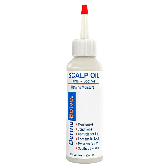 Dermasolve 4 oz Psoriasis, Seborrheic Dermatitis, & Dandruff Scalp Oil - Dermatologist Approved - Flaky Scalp Relief, Clinically Tested, Long-Lasting Itch-Free, High-Performance Formula