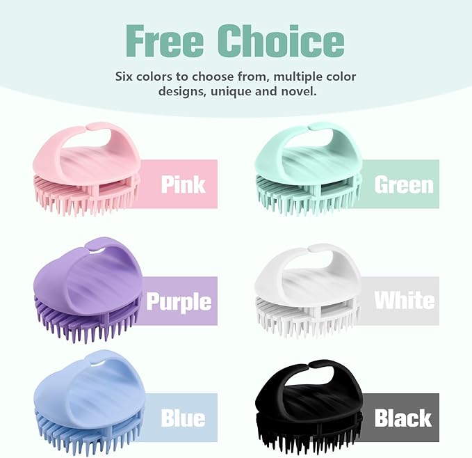 Scalp Massager Shampoo Brush,Scalp Dandruff Removal with Soft Silicone Bristles,Wet & Dry Scalp Care Head Scrubber Hair Washing,Hair Brush for Scalp Exfoliator,Comfortable for All Hair Types,Black