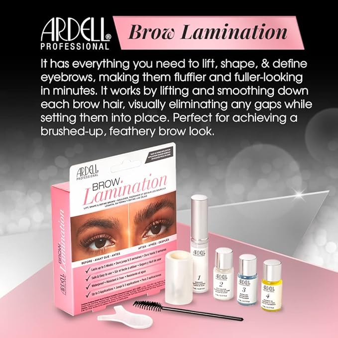 Ardell Brow Lamination Kit, Lift, Shape, and Define Brows, Waterproof, 1-pack
