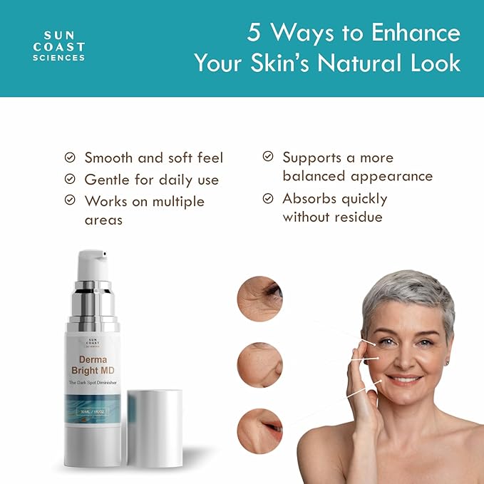 Dark Spot Diminisher, DermaBright MD, Age Spot Sun Spot Freckles Melasma Brown Spot Serum - Advanced Formula Corrector Cream for Women and Men - 1 Fl Oz (Pack of 1)