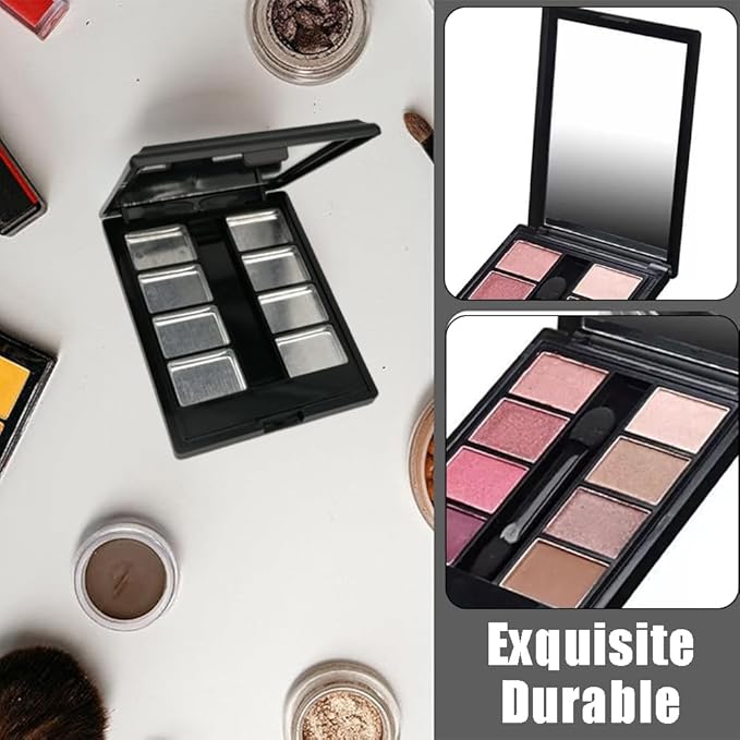 Plastic Eyeshadow Makeup Palette,Lipstick Cosmetic Cream Blush Powder Multi-lattice Magnetic Tray,Snap Closure Small Box Mirror Travel Useful Tool