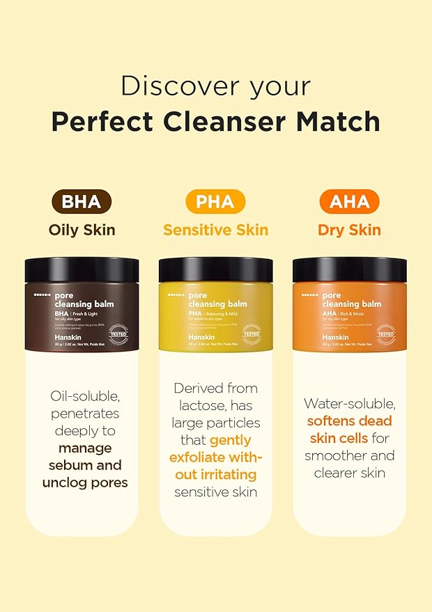 Hanskin PHA Pore Cleansing Balm, Gentle Blackhead Cleanser and Makeup Remover Balm for Sensitive Skin [PHA/2.82 oz]