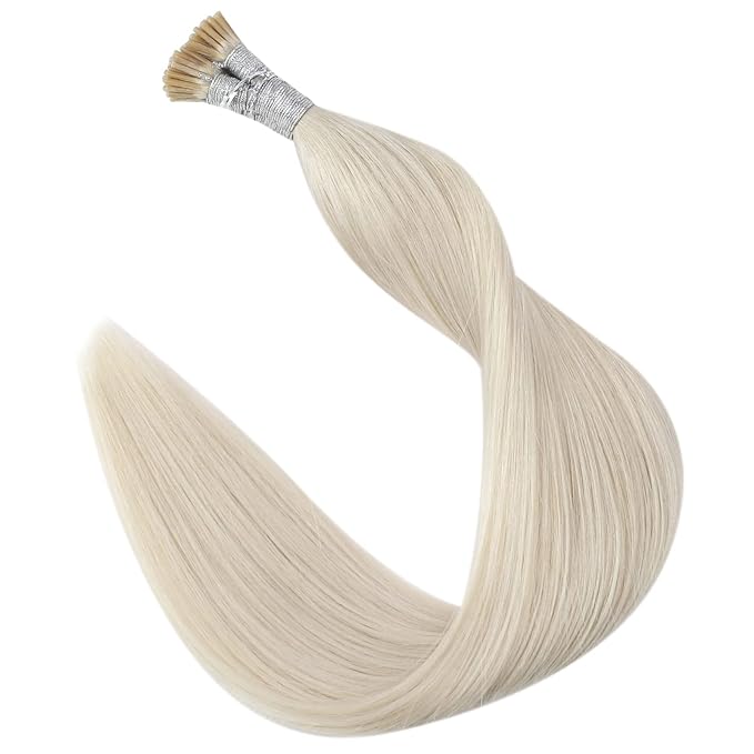 Full Shine I Tip Hair Extensions Real Human Hair 1000 White Blonde Keratin Bond Extensions 18 Inch I Tip Human Hair Extensions 40 Grams Itip Remy Hair add Length