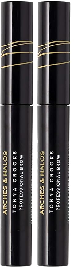 Arches & Halos Microfiber Tinted Brow Mousse - Highly Pigmented Brow Color - For Full and Bold Brows - Vegan and Cruelty Free Makeup - Charcoal, 0.106 fl oz (Pack of 2)