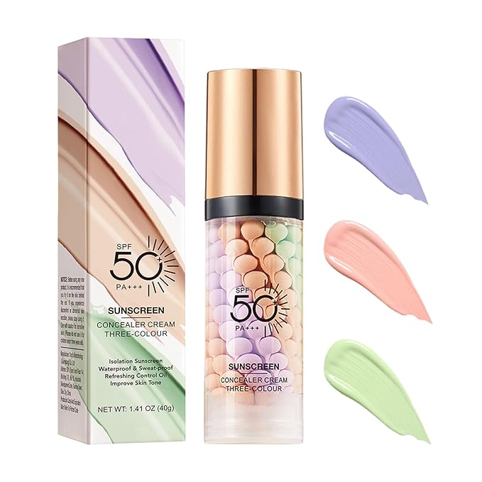Primer for Face Before Makeup,One Step Color Corector Primer,SPF 50 PA+ 3 In 1 Sunscreen Isolation Cream,Color Correcting Facial Serum Oil Control & Moisturizing Skin Tone,Tinted Moisturizer with Spf