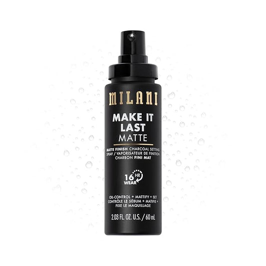 Milani Setting Spray + Primer, Make It Last Matte- Oil Absorbing Charcoal Formula to Control Shine, Matte Finish Setting Spray for Makeup and Primer for Oily Skin, Prime +Correct + Set, 2.03 Fl. Oz