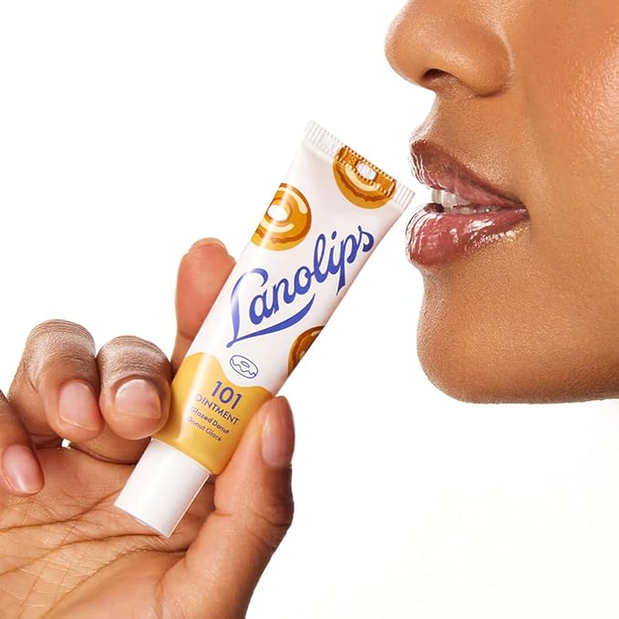 Lanolips 101 Ointment - Lanolin Lip Balm for Smooth, Hydrated & Healthy Lips - Multipurpose Lip Ointment with Lanolin Oil for Dry Lips, Cuticles & More - Glazed Donut (0.52 oz)