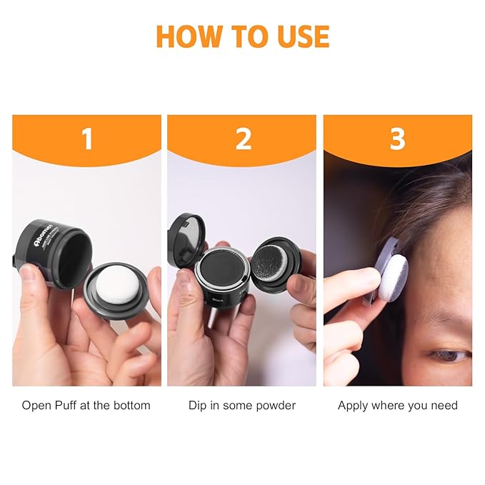 Root Touch Up Hair Fibers (Light Coffee) - Touch Up Gray Coverage Hairline Powder, Conceal Hair Loss and Thinning For Women Men