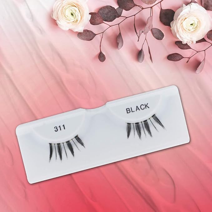 Ardell Accent Half Lashes 311 - Black, Lightweight Cat Eye Half Lashes for Natural Eye Enhancement, Comfortable Fit False Eyelashes, 4 Pack