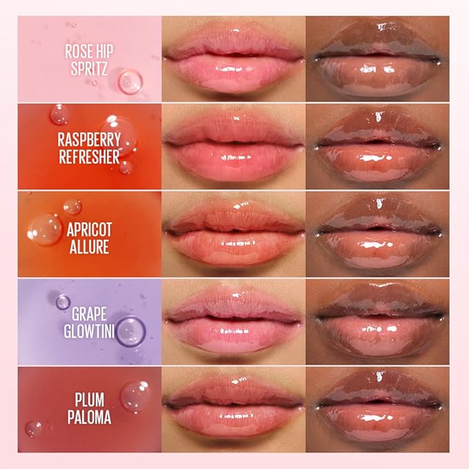 Kaja Lip Plumping - Juicy Glass 08 Cherry Cola | Hydrating, Feel Plumped and Lightweight with Vitamin Tree Fruit Oil, Vegan, Cruelty-Free, Clear Tint Stain Shine Gloss Plumper, Long Lasting