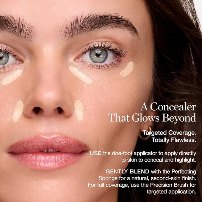 Ogee Complexion Perfecting Under Eye Concealer - Certified Organic Full Coverage Concealer - Buildable Coverage - FICUS 4.00N - Medium Deep (Warm Undertones)