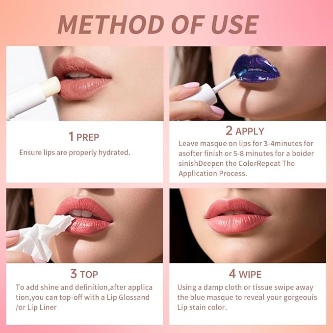 Lip Stain Peel Off – Wipe-Off Lip Stain Tattoo | Long Lasting Waterproof Lip Tint, High-Pigment Matte Lip Color, Smudge & Transfer Proof Lip Stains Masque, Kiss-Proof All-Day Lip Makeup 01#