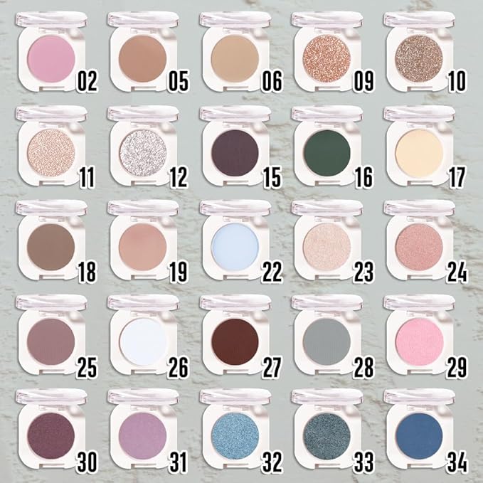Smoky Gray Matte Eyeshadow Palette for Women, Single Monochrome Eye Shadow Makeup, Shiny Pressed Powder, Blendable Natural sombras para ojos, Holographic,Vegan,Travel -28