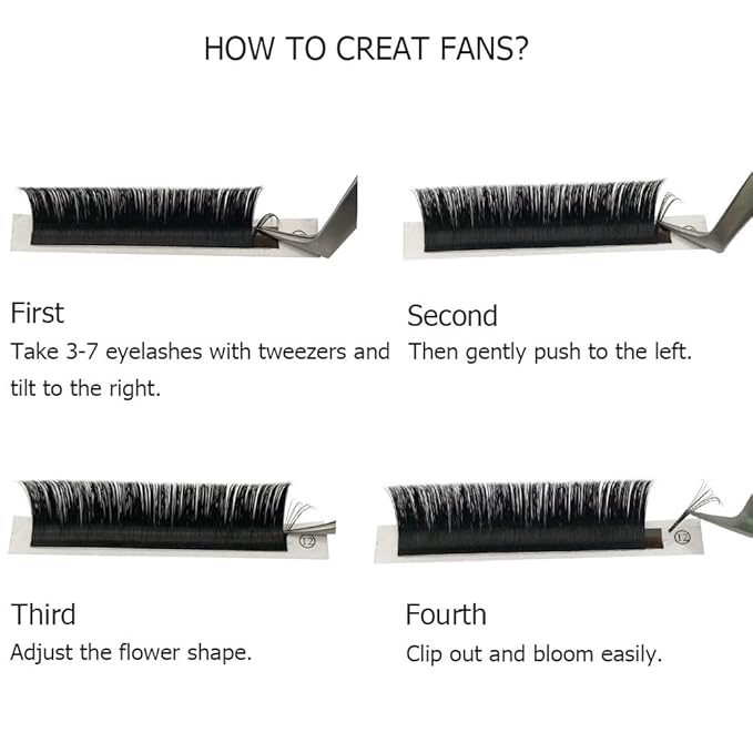 Volume Lash Extensions, DD Curl 16mm Easy Fan Volume Lashes 0.07mm Rapid Blooming Eyelash Extensions 4D 5D 6D 7D 8D 10D Automatic Fan Eyelashes by FADLASH