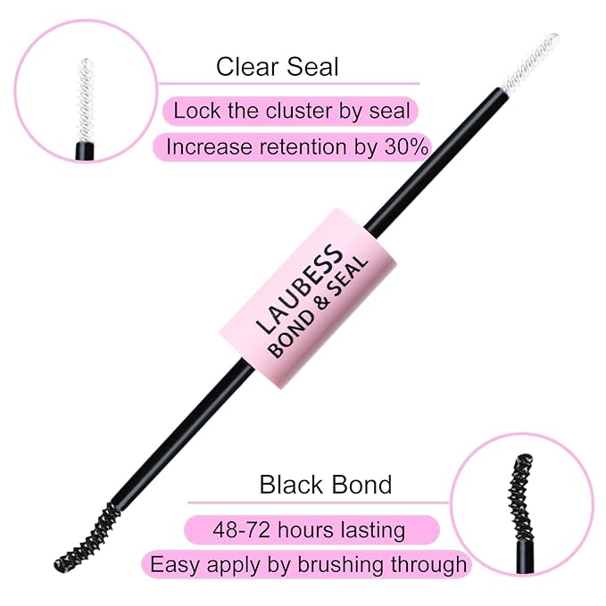 Lash Bond and Seal Mascara for Long Lasting Waterproof Eyelash Extensions - 5ml+5ml
