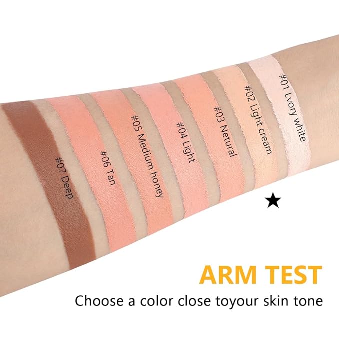 Kaely 2Pcs Pot Concealer Full Coverage Set, Under Eye Brightener Color Correcting Concealer for Dark Circles, Waterproof Foundation Face Makeup Brush Kit, Eye Ring Corrector de ojeras, 02+02