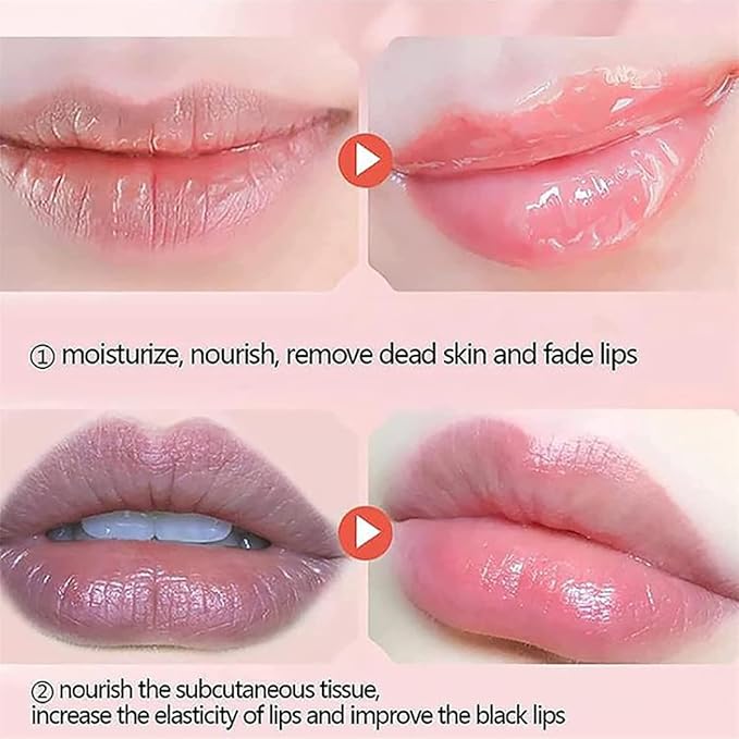 4PCS Strawberry & Bee Lip Balm Honey Pot, Vitamin E & Moisturizing Propolis Sleeping Lip Mask, Effective Reduces Lip Lines Prevention Dry and Cracked Scrubs Exfoliator Smoothing Dry Lip Care