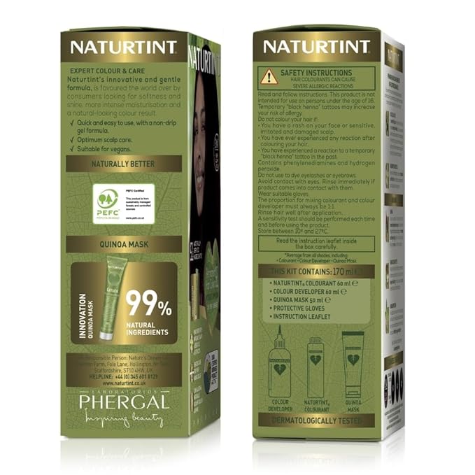 Naturtint 2N Brown Black Permanent Hair Color (Pack of 1), Ammonia Free, Vegan, Cruelty Free, up to 100% Gray Coverage, Long Lasting Results (Packaging may vary)