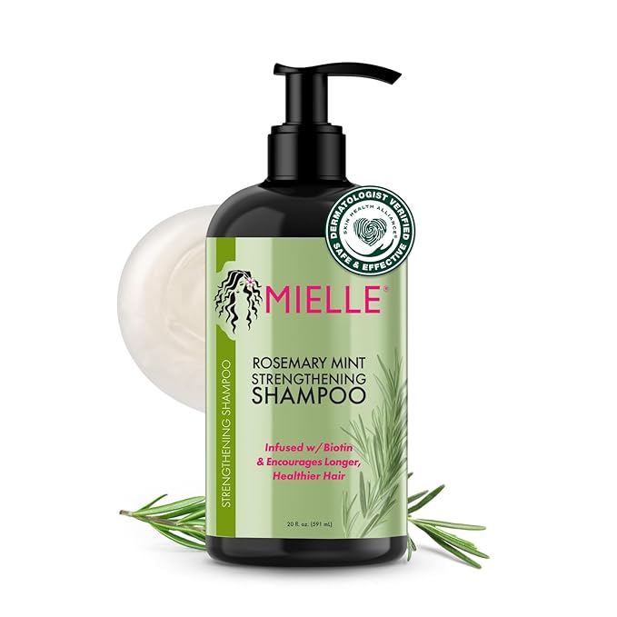 Mielle Organics Rosemary Mint Hair Strengthening Biotin Shampoo - Moisturizing Hair Shampoo for Women and Men to Gently Cleanse, Repair & Protect Strands (20 oz)