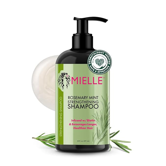 Mielle Organics Rosemary Mint Hair Strengthening Biotin Shampoo - Moisturizing Hair Shampoo for Women and Men to Gently Cleanse, Repair & Protect Strands (20 oz)