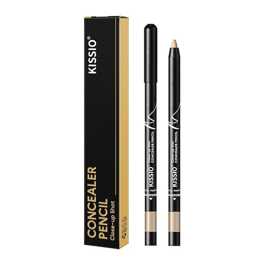 KISSIO Concealer Pencil,Under Eye Concealer,Cover Acne and Freckles,Brightener,Waterproof,Long-lasting,Cream,Makeup Pencil with Sharpener,04#MILKTEA