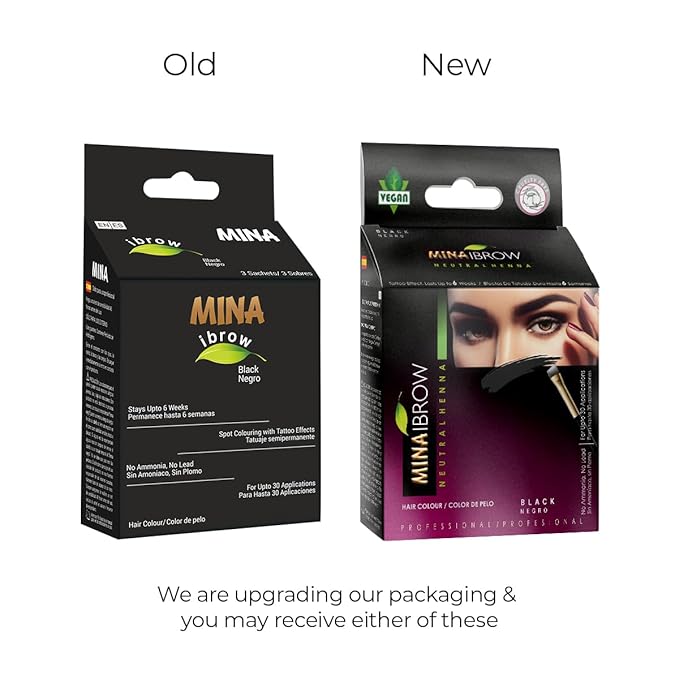 MinaiBrow Black Tinting Kit | Natural Spot Coloring Powder with Duo Angled Brush, Water & Smudge Proof Instant Brow Dye for 100% Gray Coverage