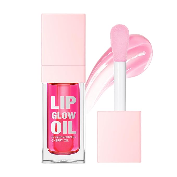CHIFURE Hydrating Lip Oil, Plumping Lip Gloss, Moisturizing Lip Balm, Transparent Lip Oil, Non-Sticky Long Lasting Lip Gloss, Tinted Lip Balm for Lip Care,0.28 OZ (#007-Raspberry, 0.28 OZ)