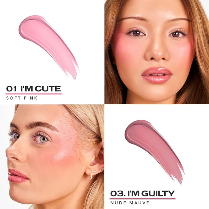 Sacheu Cheek STAY-N Liquid Blush for Cheeks — High Pigment, Buildable, Lightweight Cream Blush for Dewy Radiant Flushed Cheeks — Long-lasting & Cruelty Free (2 Pack, Sugar & Spice Duo)