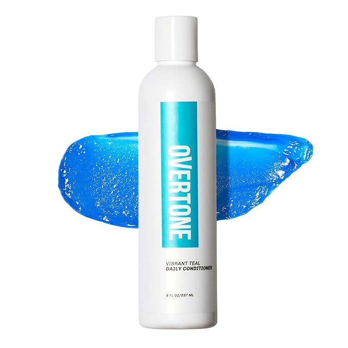 Overtone Daily Color Depositing Conditioner for All Hair: 8oz Temporary Coloring Conditioner with Shea Butter & Coconut Oil, Refresh Color & Prevent Fading, Vegan & Cruelty-Free, Vibrant Teal
