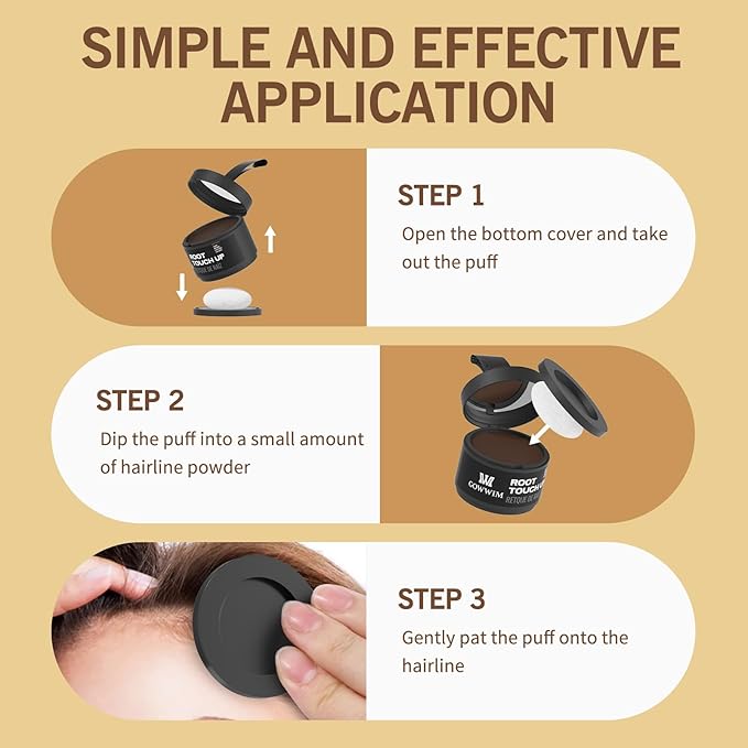 Hairline Powder (Auburn) - Instantly Cover Gray Hair Roots, Hair Color Shadow, Thin Hair Touch-Up, 4g
