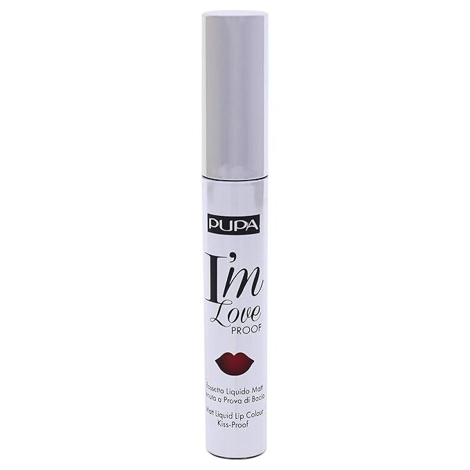 Pupa Milano I'M Loveproof Matte Liquid Lip Color - Kissproof - Velvety Effect - Super-Intense Color - High Concentration - Flawless And Defined - 011 Kiss Me Red - 0.09 Oz