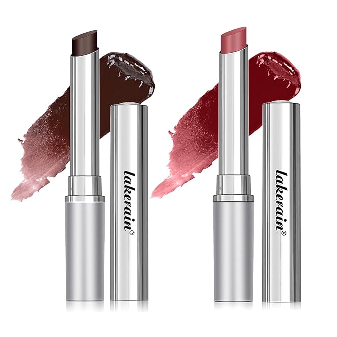 Honey Lipstick Tinted Lip balm, Hydrating Nourishing Sheer Formula Lipstick, Natural Glossy Finish (1 PC BLACK + 1 PC PINK)