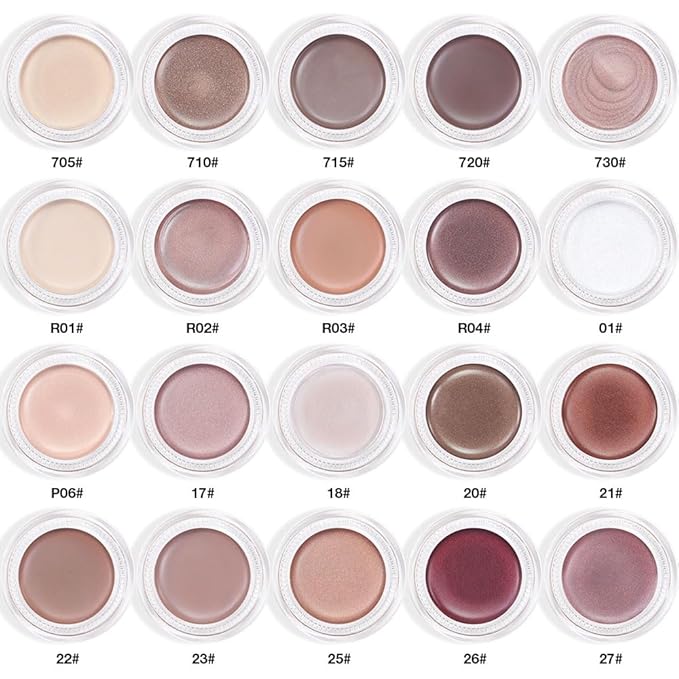 Cream Glitter Champagne Shimmer Metallic Eyeshadow Palette Makeup, Natural Single Mini Instant Holographic Eyeshadow For Women, Sombras Crema Para Ojos, Talc, Paraben&Cruelty Free, 17