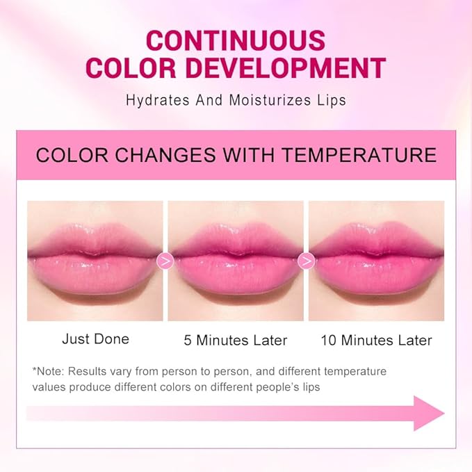 Jelly Color Changing Lipstick Queen,Mood Moisturizer Long Lasting Lip Care Lip Balm Magic Waterproof Lip Gloss Glossly Makeup Lipstick Set for Women (1pc dancing fuchsia)