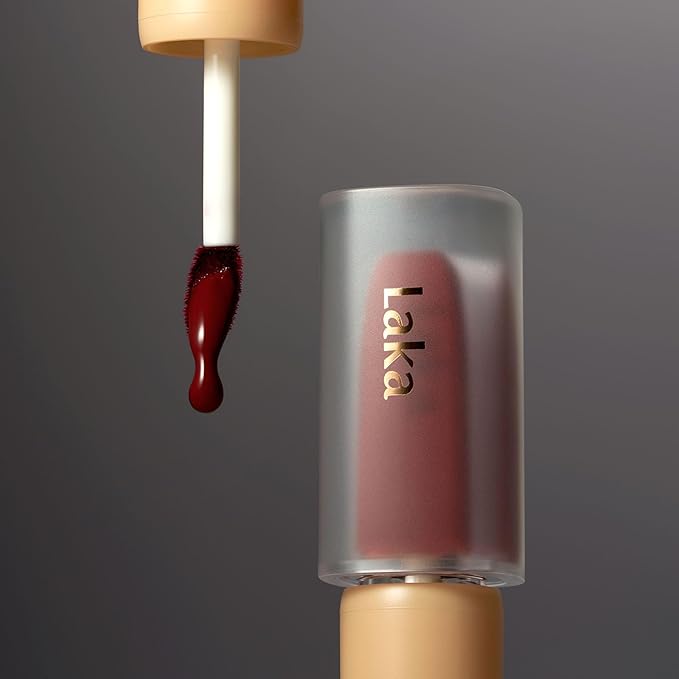 Laka Fruity Glam Tint, 4.5g/0.15oz, Glowing Lip Stain with Wide Color Spectrum, Hydrating & Lightweight Texture, Long-Lasting Bold Stain, Non-Sticky, Vegan, K-Beauty (#105 Cold)