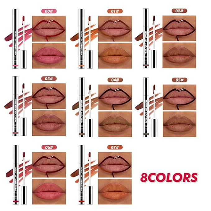 Matte Lip Gloss Stain-Peel Off Lip Liner Tattoo, Brown Lip Tint，Long Lasting Peel Off Lip Stain, Waterproof Transfer-proof Lip Mask Lip Liner Peel Off Lip Gloss,Stayn Lip Makeup. #02