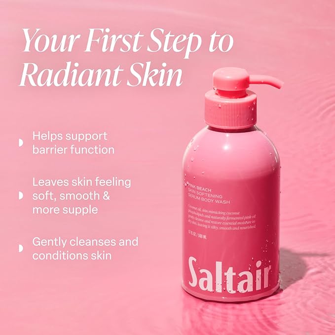 Saltair Body Wash, Signature Scents 2-Pack. Moisturizing Body Cleanser with Monoi Oil and Cupuacu Butter. Luxury Shower Gel for Women and Men. Vegan, Cruelty-Free, Paraben-Free. 2x 17oz Pump Bottles