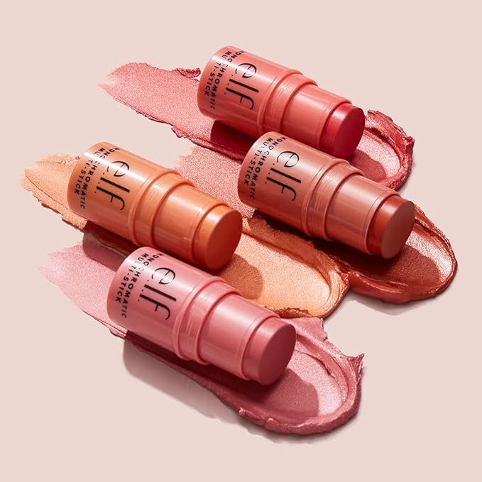 e.l.f. Monochromatic Multi Stick, Travel-Sized Luxuriously Creamy & Blendable Color For Eyes, Lips & Cheeks, Vegan & Cruelty-Free, Luminous Berry