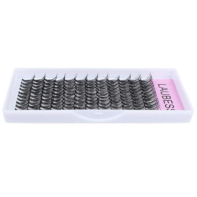 Lash Clusters LAUBESS Individual Lashes Waterproof Eyelash Clusters Mixed Tray Cluster Eyelash Extensions Soft Cluster Lashes for Beginners (30D-D-Mix9-16)
