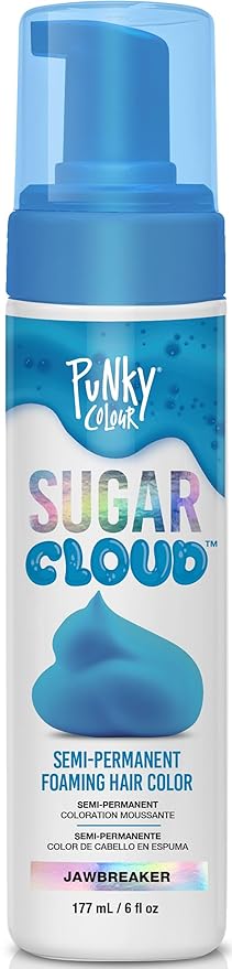 Punky Sugar Cloud Semi-Permanent Foam Hair Color, Jawbreaker - Vibrant Hair Dye for Long-Lasting Color, Easy Application Foam Hair Dye, 6 fl oz.