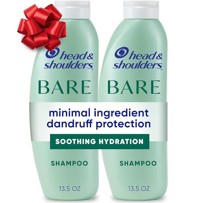 Head & Shoulders Anti-Dandruff Shampoo, BARE Soothing Hydration Twin Pack, 1% Pyrithione Zinc, Dry Scalp Relief, Free of Sulfates, Silicones, Dyes, 13.5 fl oz Each