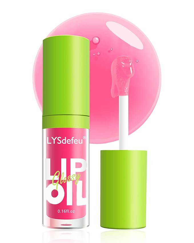 Hydrating Lip Glow Oil-Tinted Lip Oil Lipgloss,Pink Lip Gloss Lipstain Glossy Lip Glaze,Clear Pink Lip Tint Stain,Long Lasting Glow Reviver Lip Care Oil,Christmas Makeup Gift for Women-02