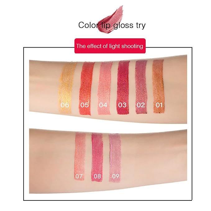 BONNIE CHOICE 3Pcs Metallic Glitter Lipstick Set, Glitter Pearl Mermaid Shimmer Lipstick Sets for Women Waterproof Long Lasting 24 Hours Lip Stick Makeup Christmas Gift Sets-04#05#06#