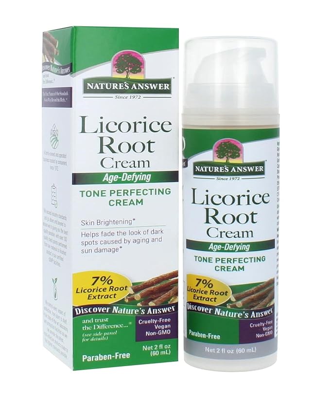 Nature's Answer Licorice Root Cream – Skin Tone Perfecting Moisturizer with 7% Licorice, Shea Butter – Age-Defying Face & Hand Cream – 1.7 oz – Alcohol & Paraben Free